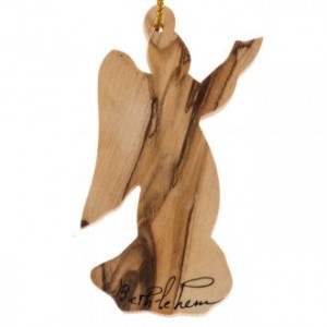 Christmas tree angel decoration Holy Land olive wood