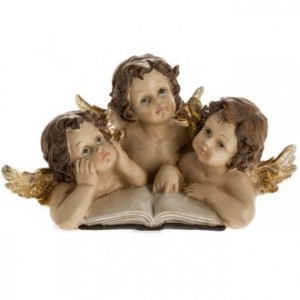 Three angels with book, Christmas decoration