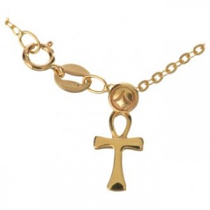 Bracelet with key of life pendant in 18k gold 1,03 grams