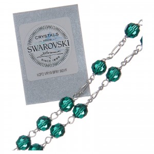 Rosary beads in Swarovski and sterling silver 6mm green