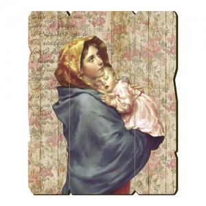 picture in wood madonna and child ferruzzi