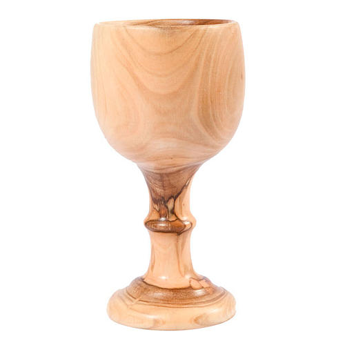 Olive wood chalice with ring