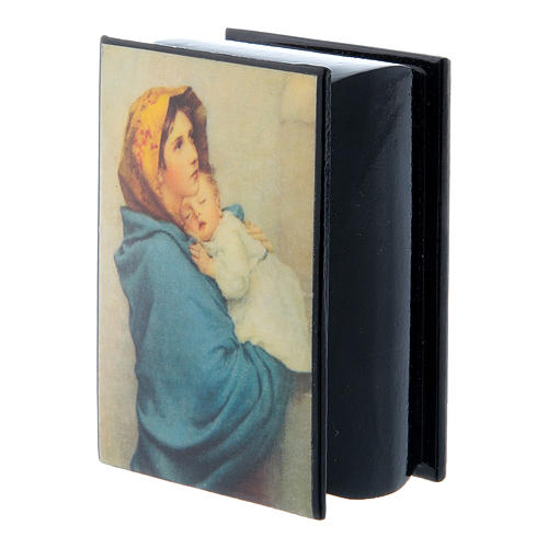 Russian papier-mâché and lacquer box Madonna of the Streets 7x5 cm