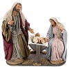 Animated Nativity scene, traditional manger set 24 cm