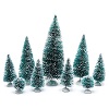 Nativity scene assorted trees 9 pieces various sizes