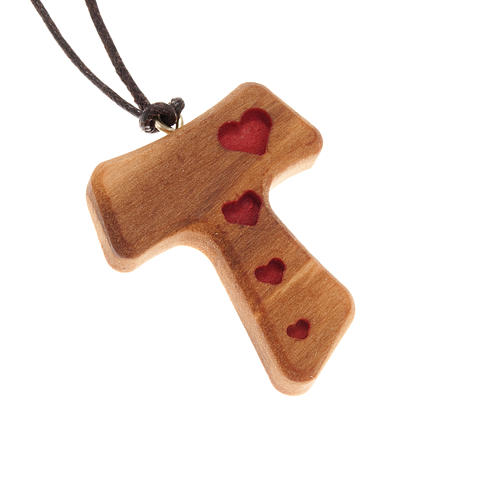 Pendant tau red hearts