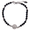 saint benedict mens bracelet with lava stone beads amen