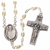 imitation pearl rosary pope francis oval grains