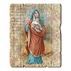 Saint Agatha painting in moulded wood with hook on the back 35x30 cm