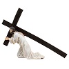 Falling Jesus with cross 9 cm