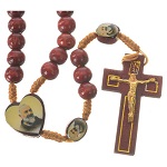 rosary p pio and jesus misericordial wood