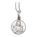 Rhodium plated medal with St. Joseph