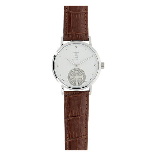 St. Benedict's white dial watch
