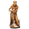 St. Francis of Assisi with animals statue in wood, Val Gardena