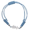 Bracelet with Faith, Hope and Charity in 800 silver and light blue line - en