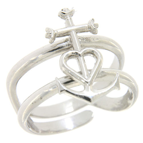 Ring in sterling silver Faith, Hope and Charity