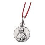 Rhodium plated medal with St. Theresa and Baby Jesus 10 mm 2