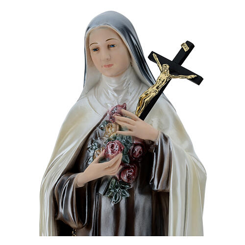 St Theresa in 60 cm in mother-of-pearl plaster 
