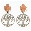AMEN Drop earrings 925 sterling silver rhodiumrosé angel and tree of life