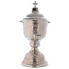 Silver-plated brass vase for holy oils for the sick