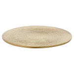 Round candle holder plate in gold plated brass 4 in 150x150