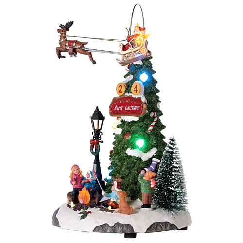 christmas village set with firecamp
