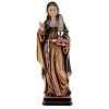painted statue in wood saint gertrude with feather val gardena