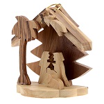 christmas tree decoration holy family silhouette bethlehem olivewood 7 cm