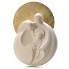 holy family with gold halo fire clay