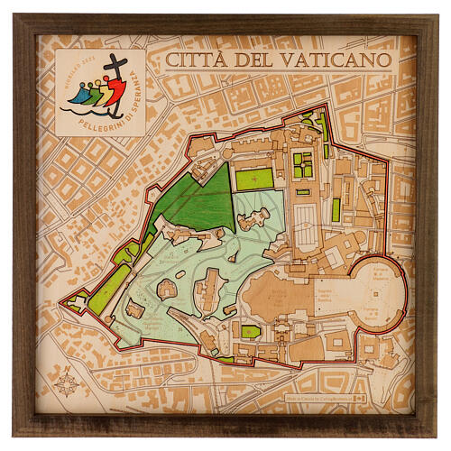 Wood Relief Map Vatican