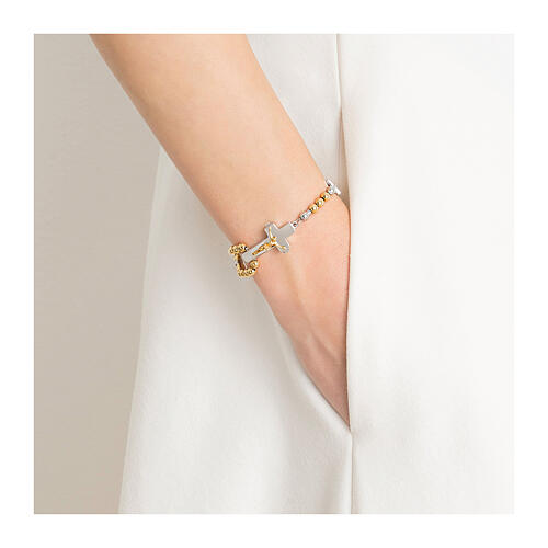 magnificat rosalet ghirelli silver gold plated crucifix