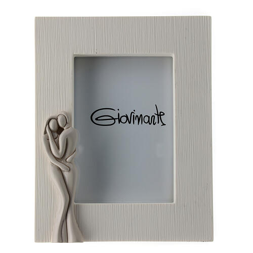 White picture frame with married couple