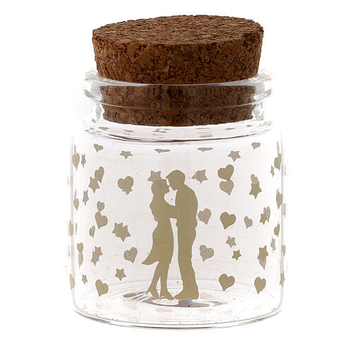 Glass jar for wedding favour