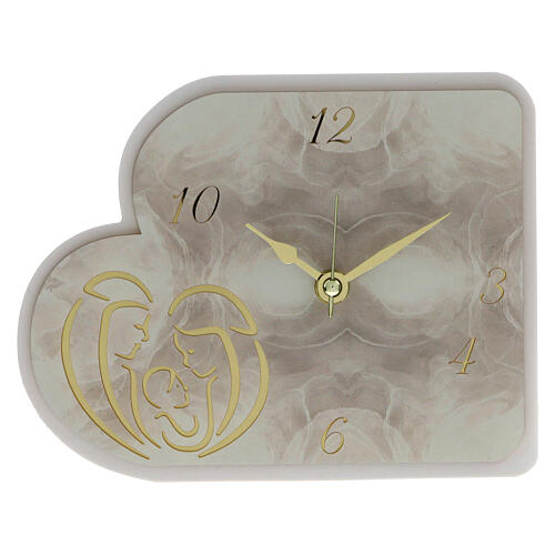 Resin clock with Holy Family