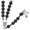 Rosary for men in 925 sterling silver with onyx beads