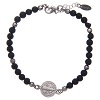Saint Benedict men's bracelet with lava stone beads