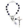 Single decade rosary of real lapis lazuli 6 mm with medal